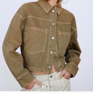 Zara CROPPED DENIM OVERSHIRT